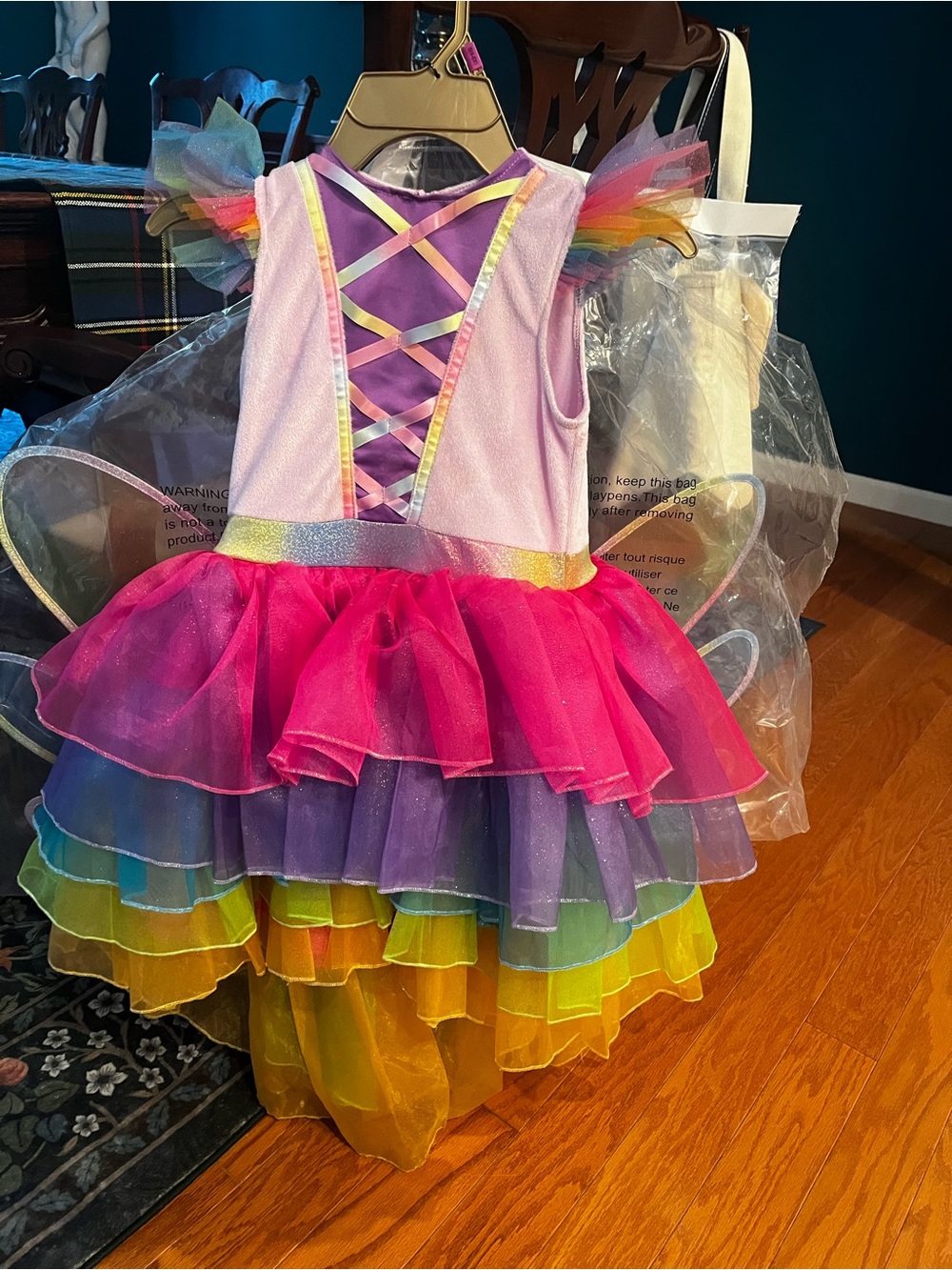 Girls' Rainbow Fairy Costume Dress - Pink & Purple